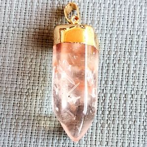 New Faceted White Crystal Hexagonal Pendulum Pendant.